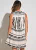 Elan Elan - A Line Sleeveless Dress - Natural Black Print available at The Good Life Boutique