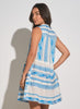 Elan Elan - A Line Sleeveless Dress - White/Blue Print available at The Good Life Boutique