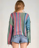 Elan Elan - Boho Stripe Sweater - Turquoise Multi available at The Good Life Boutique