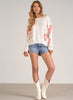 Elan Elan - Crewneck Hearts Sweater - Off White available at The Good Life Boutique