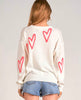 Elan Elan - Crewneck Hearts Sweater - Off White available at The Good Life Boutique