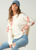 Elan Elan - Crewneck Hearts Sweater - Off White available at The Good Life Boutique