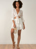 Elan Elan - Crochet Cropped Tie Front Top - White available at The Good Life Boutique