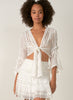 Elan Elan - Crochet Cropped Tie Front Top - White available at The Good Life Boutique