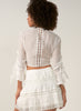 Elan Elan - Crochet Cropped Tie Front Top - White available at The Good Life Boutique