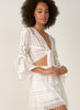 Elan Elan - Crochet Cropped Tie Front Top - White available at The Good Life Boutique