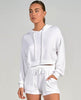 Elan Elan - Cropped Hoodie Long Sleeve Top - White available at The Good Life Boutique