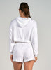Elan Elan - Cropped Hoodie Long Sleeve Top - White available at The Good Life Boutique