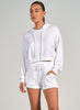 Elan Elan - Cropped Hoodie Long Sleeve Top - White available at The Good Life Boutique
