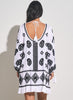 Elan Elan - Dress Scoop Neck w 3/4 Sleeves - White/Black available at The Good Life Boutique