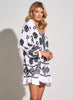 Elan Elan - Dress Scoop Neck w 3/4 Sleeves - White/Black available at The Good Life Boutique