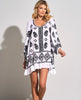 Elan Elan - Dress Scoop Neck w 3/4 Sleeves - White/Black available at The Good Life Boutique