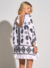 Elan Elan - Dress Scoop Neck w 3/4 Sleeves - White/Black available at The Good Life Boutique
