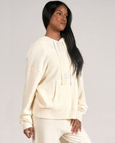 Elan Elan - LOVE Graphic Hoodie Sweater - Off White available at The Good Life Boutique