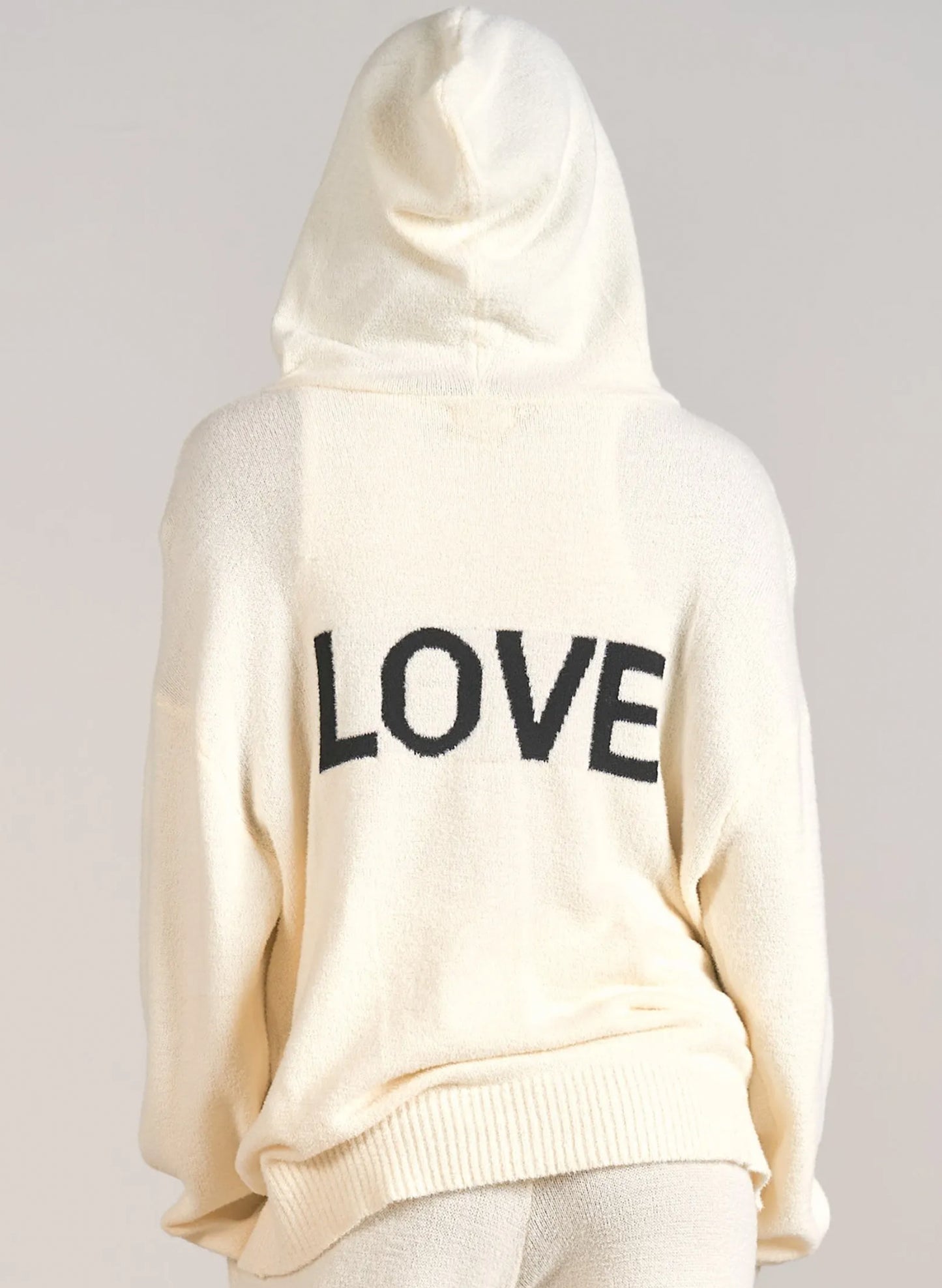 Elan Elan - LOVE Graphic Hoodie Sweater - Cream available at The Good Life Boutique