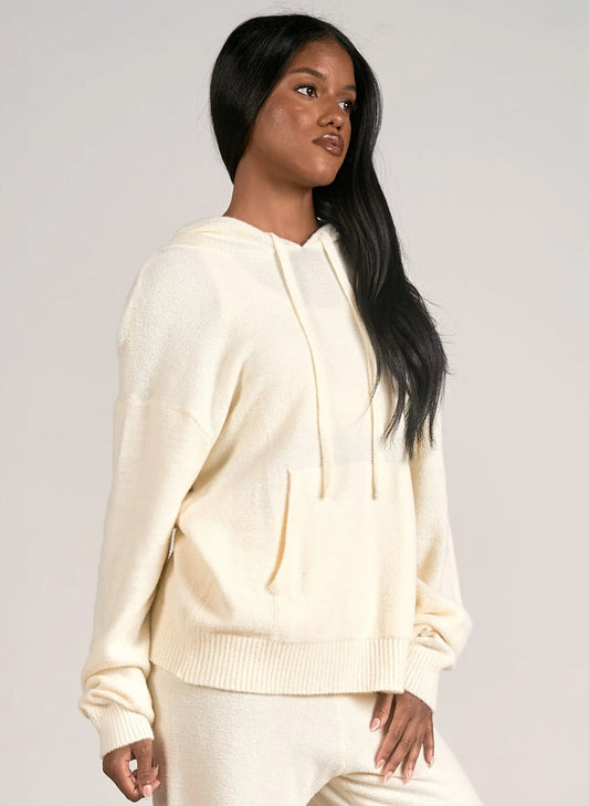 Elan Elan - LOVE Graphic Hoodie Sweater - Cream available at The Good Life Boutique