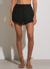 Elan Elan - Shorts Drawstring Raw Edge - Black available at The Good Life Boutique