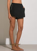 Elan Elan - Shorts Drawstring Raw Edge - Black available at The Good Life Boutique