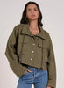 Elan Elan - Trench Jacket Cropped - Olive available at The Good Life Boutique