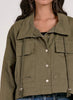 Elan Elan - Trench Jacket Cropped - Olive available at The Good Life Boutique