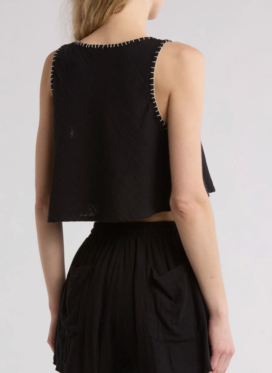 Elan Elan - Flowy Tank Top - Black available at The Good Life Boutique