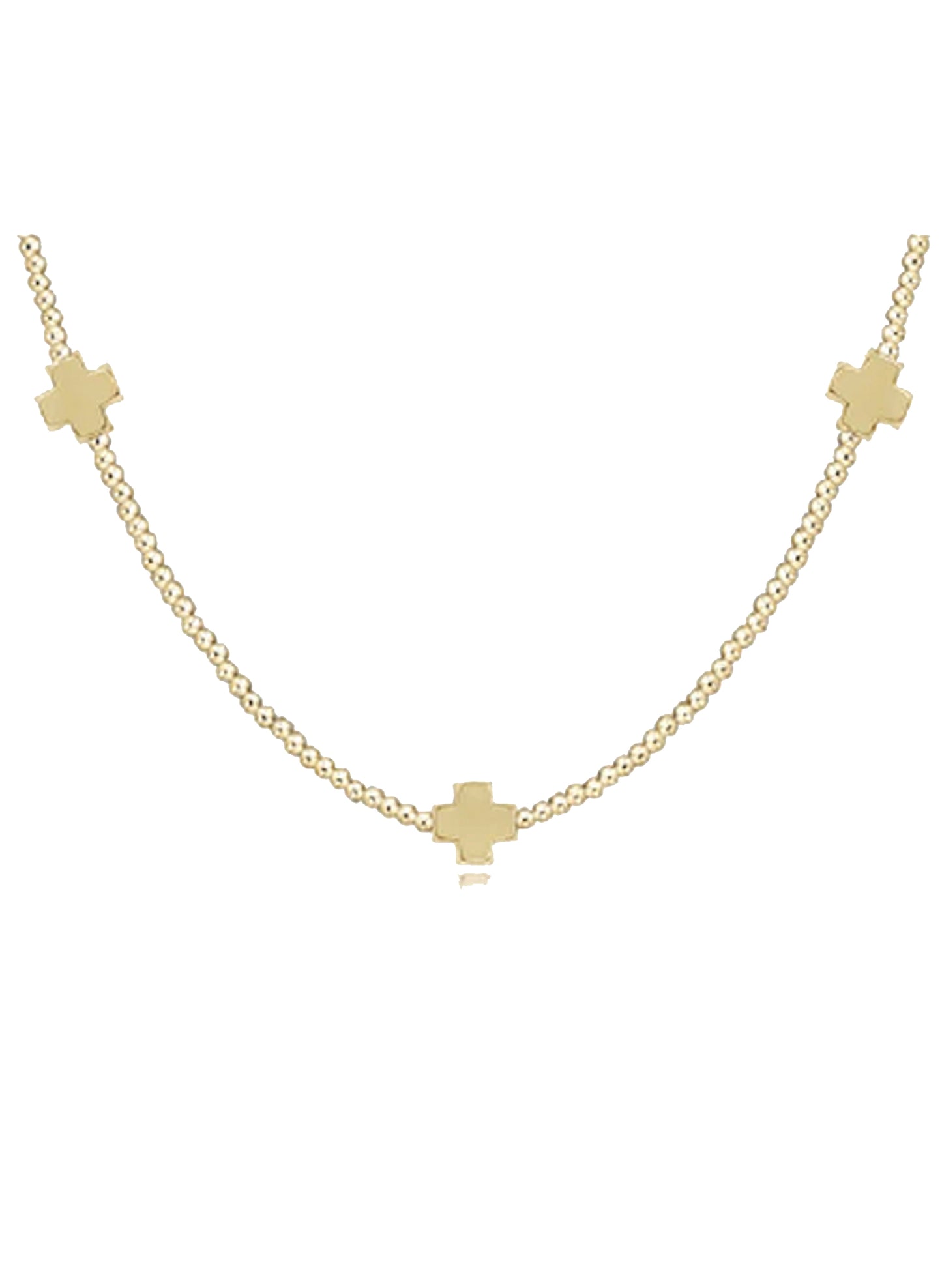 enewton design Enewton - 15" Choker Beaded - Signature Cross 2MM Gold available at The Good Life Boutique