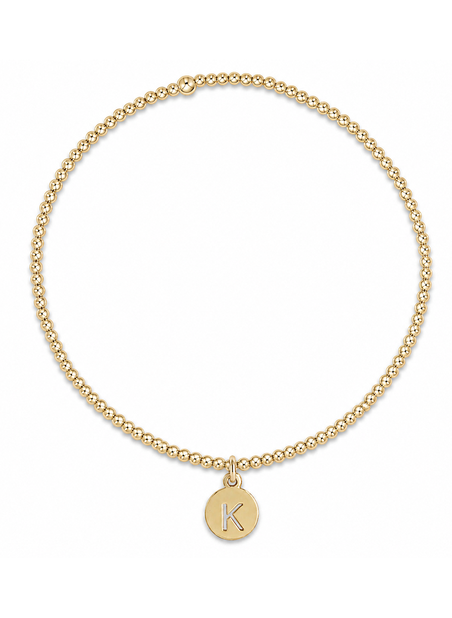 Enewton - Classic Gold 2mm Bead Bracelet - Respect Small Gold Disc - K