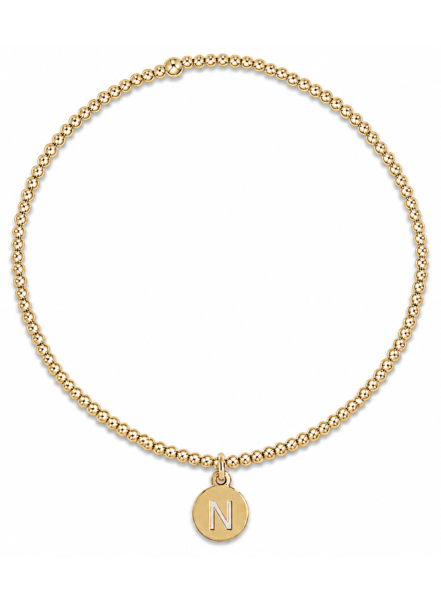 Enewton - Classic Gold 2mm Bead Bracelet - Respect Small Gold Disc - N