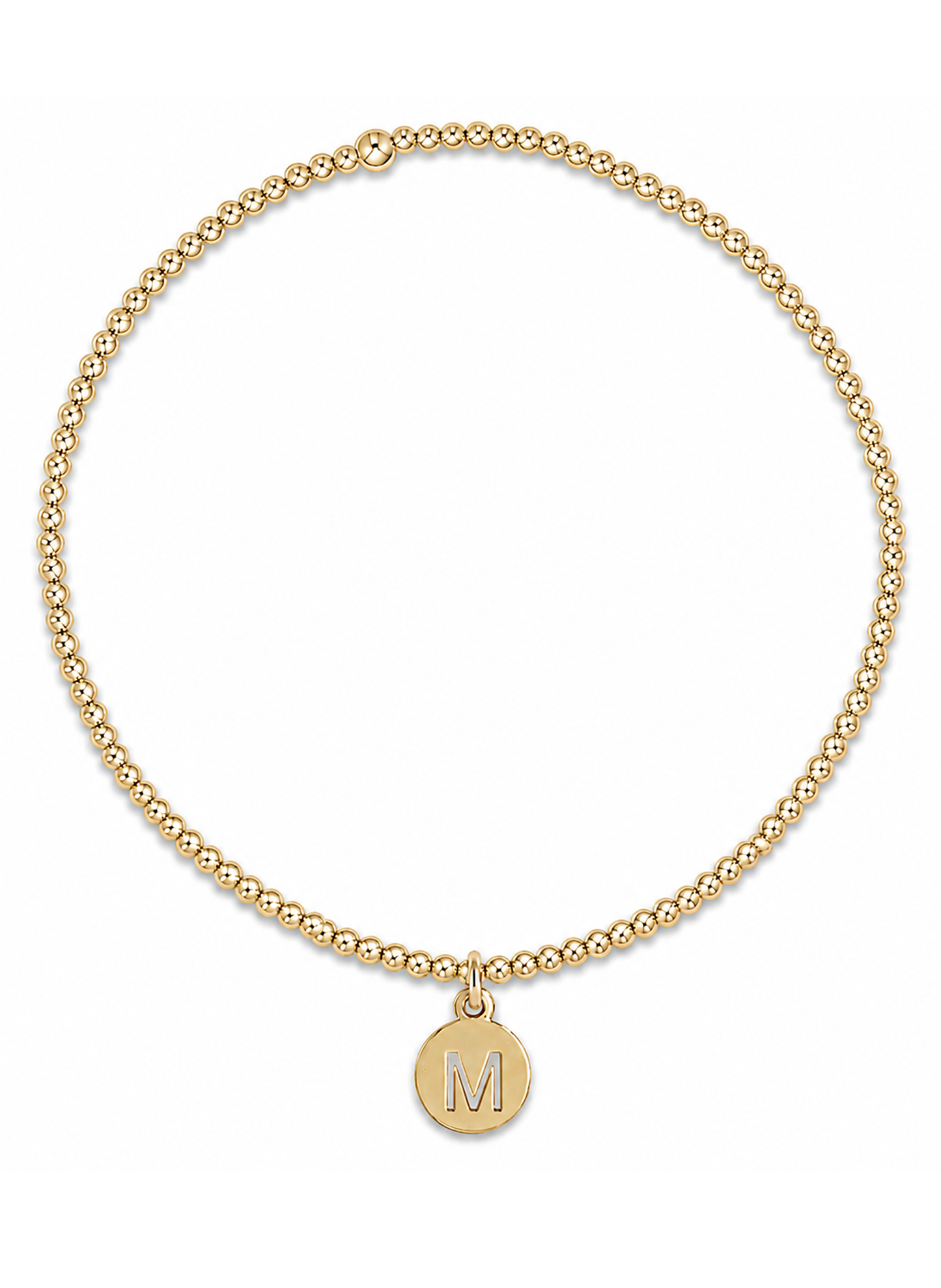 Enewton - Classic Gold 2mm Bead Bracelet - Respect Small Gold Disc - M