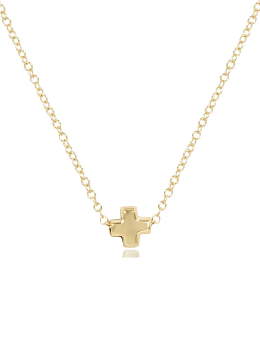enewton design Enewton - 16" Necklace Gold - Signature Cross Small Gold available at The Good Life Boutique