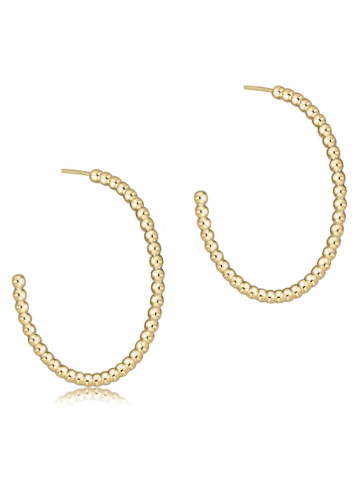 enewton design Enewton - Beaded Classic 1.25" Post Hoop - 2mm Gold available at The Good Life Boutique