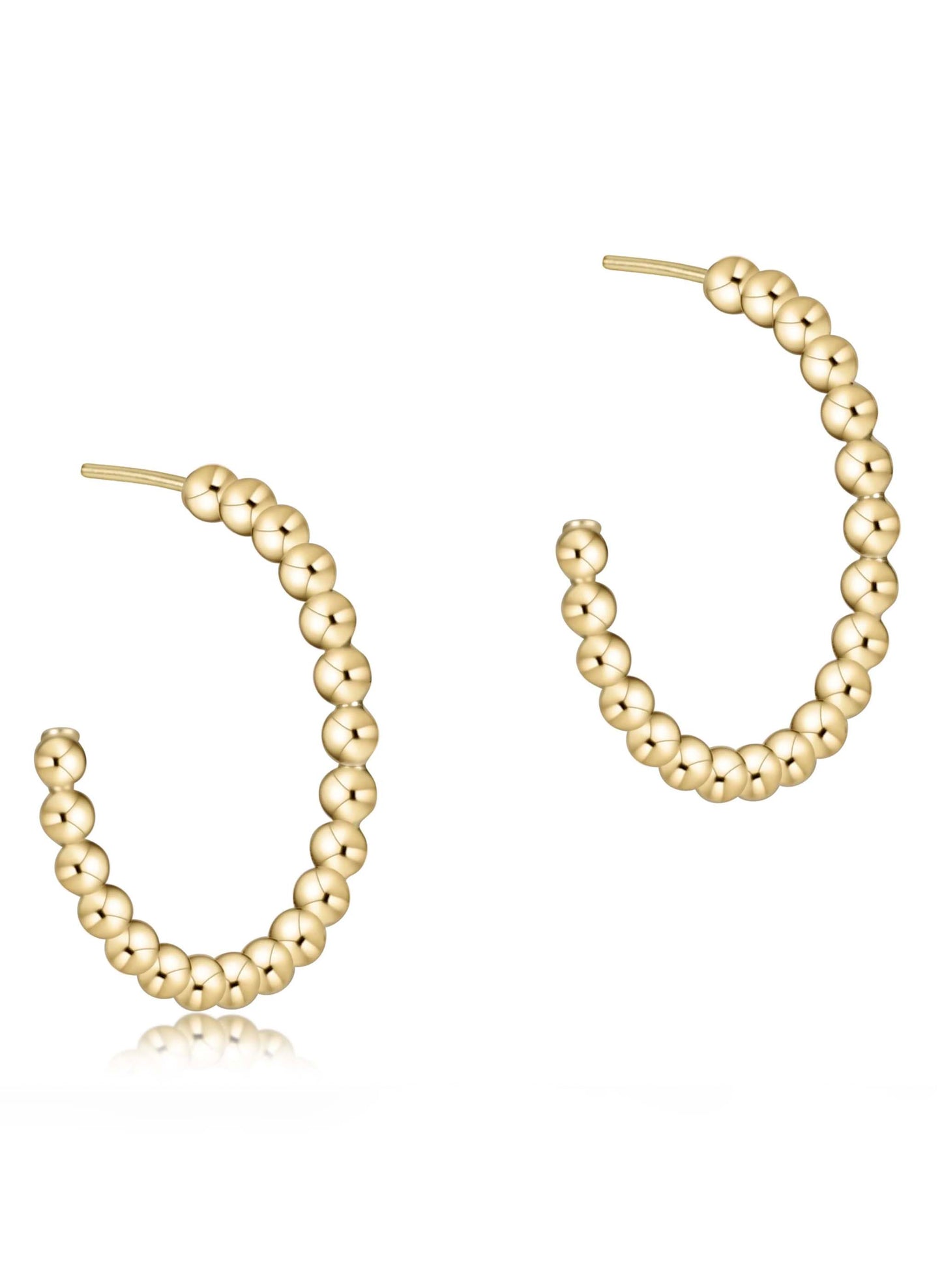 enewton design Enewton - Beaded Classic 1.25" Post Hoop - 3mm Gold available at The Good Life Boutique