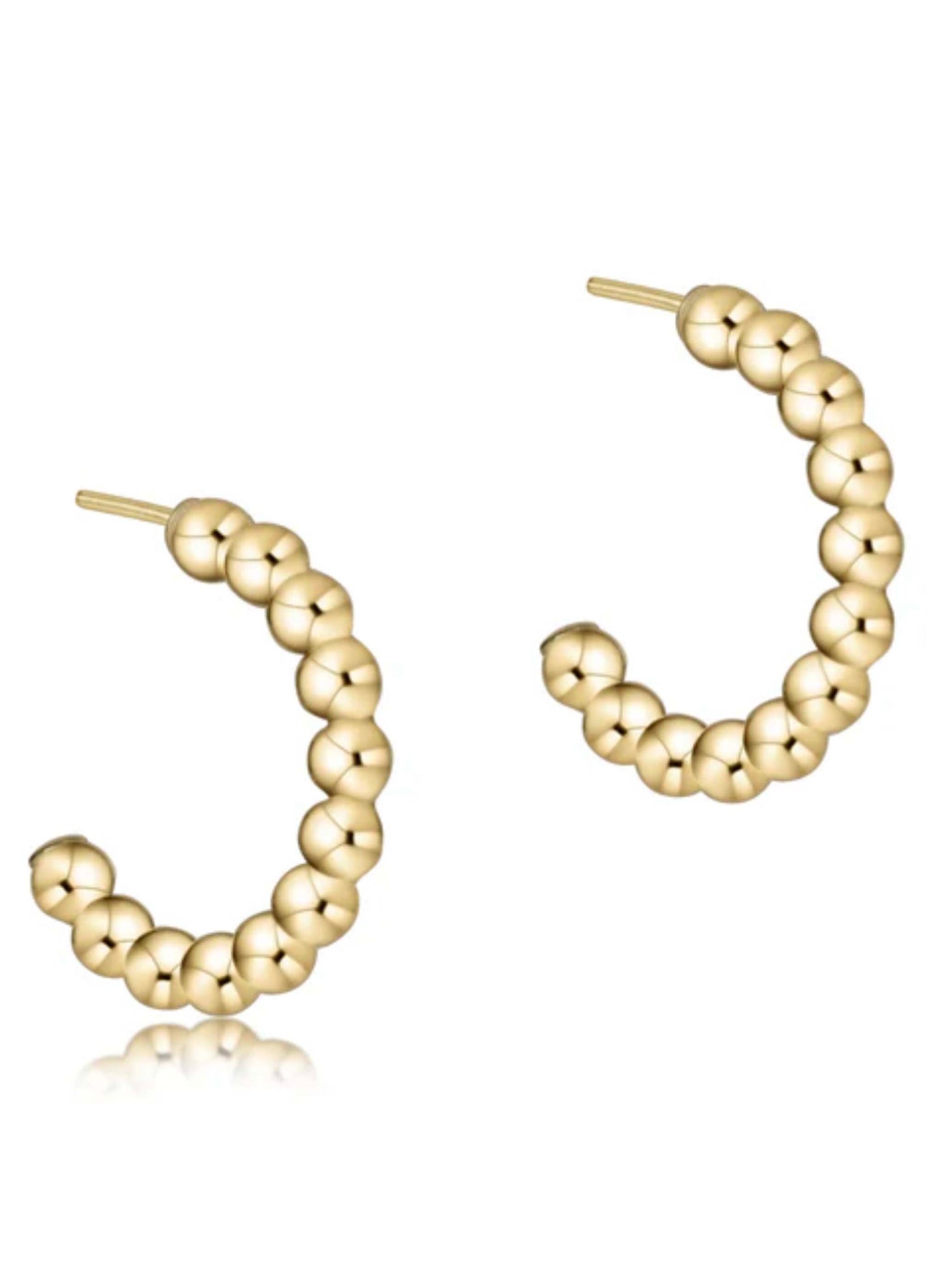 enewton design Enewton - Beaded Classic 1" Post Hoop - 4mm Gold available at The Good Life Boutique