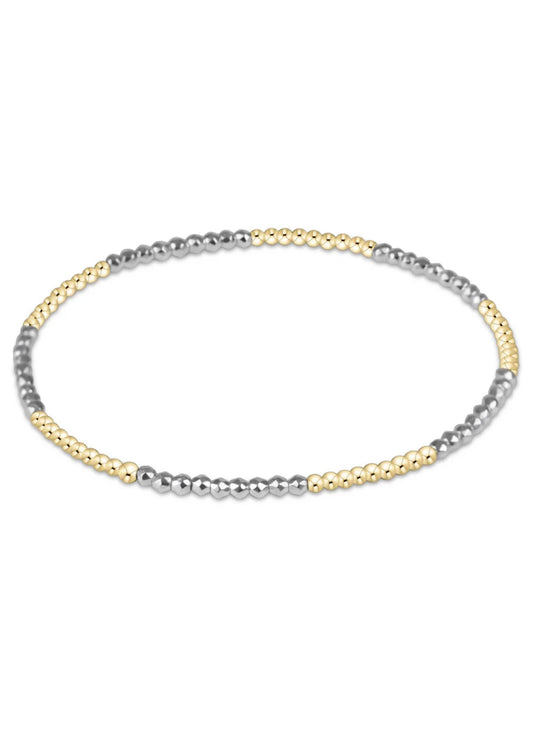 enewton design Enewton - Blissful Pattern 2mm Bead Bracelet - Bright Silver Faceted Hematite available at The Good Life Boutique