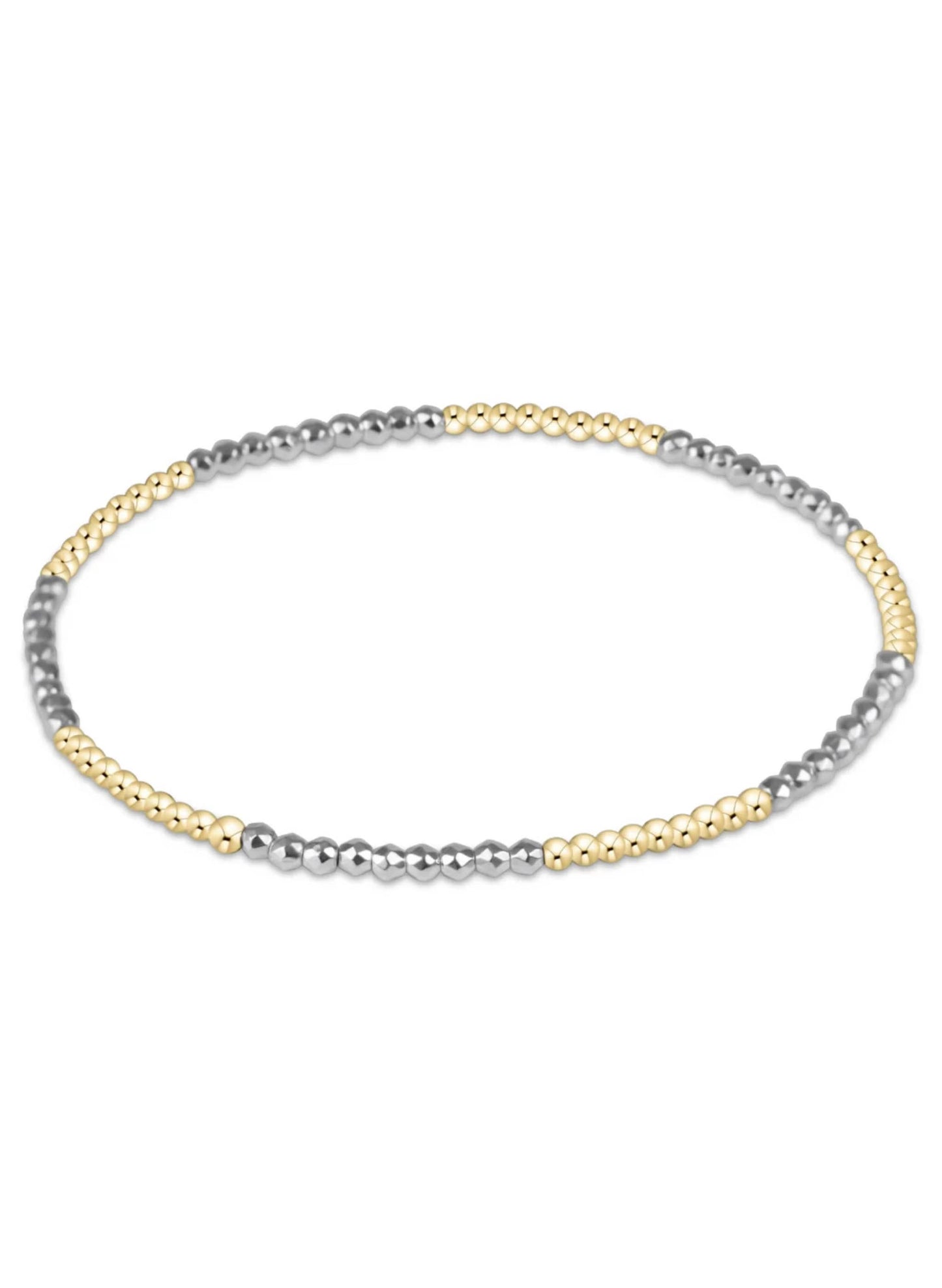 enewton design Enewton - Blissful Pattern 2mm Bead Bracelet - Bright Silver Faceted Hematite available at The Good Life Boutique