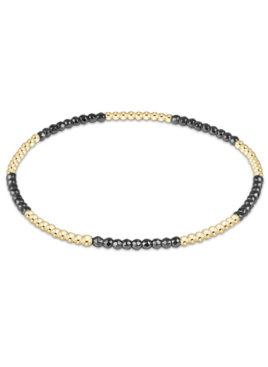 enewton design Enewton - Blissful Pattern 2mm Bead Bracelet - Silver Faceted Hematite available at The Good Life Boutique