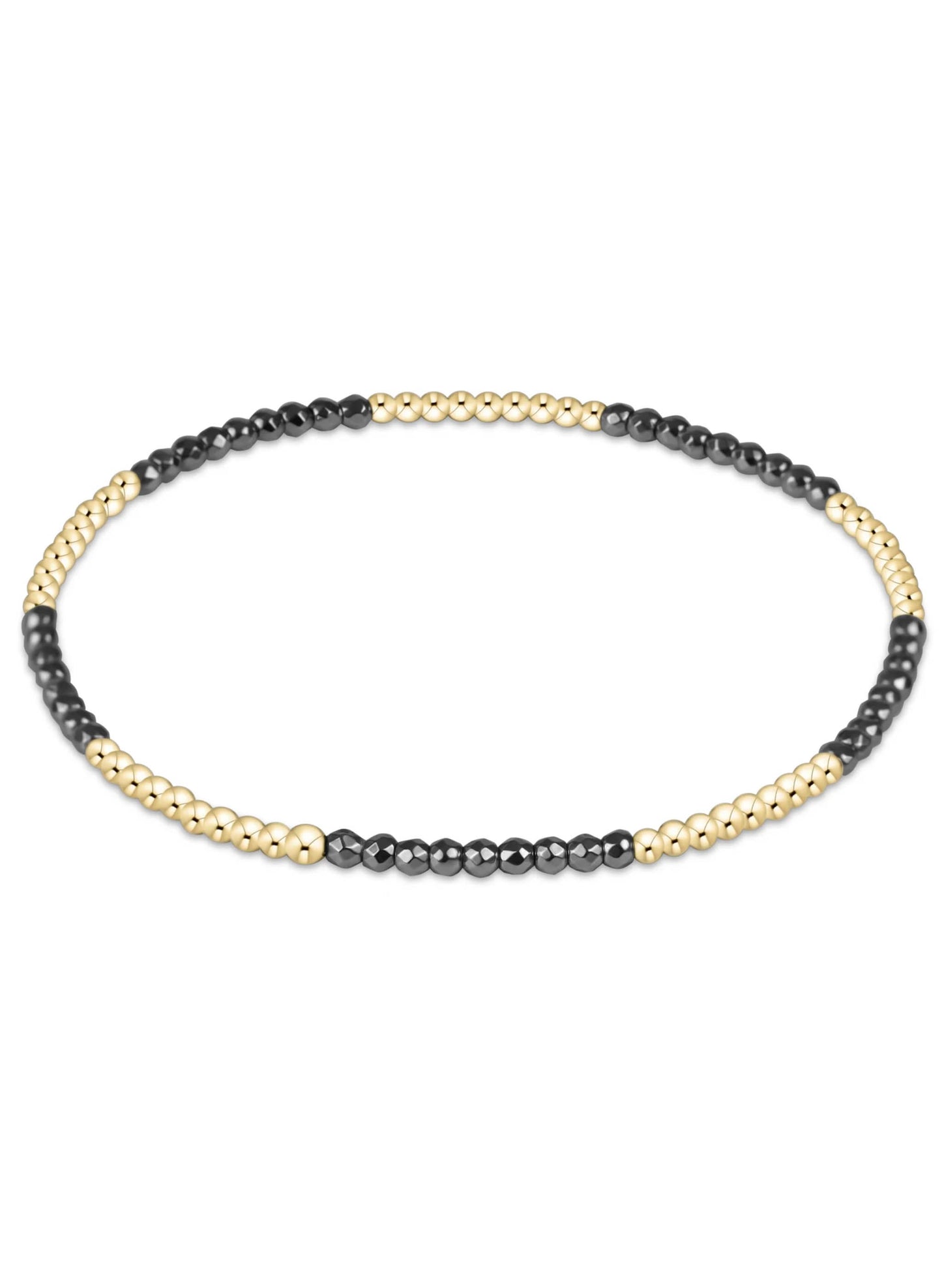 enewton design Enewton - Blissful Pattern 2mm Bead Bracelet - Silver Faceted Hematite available at The Good Life Boutique