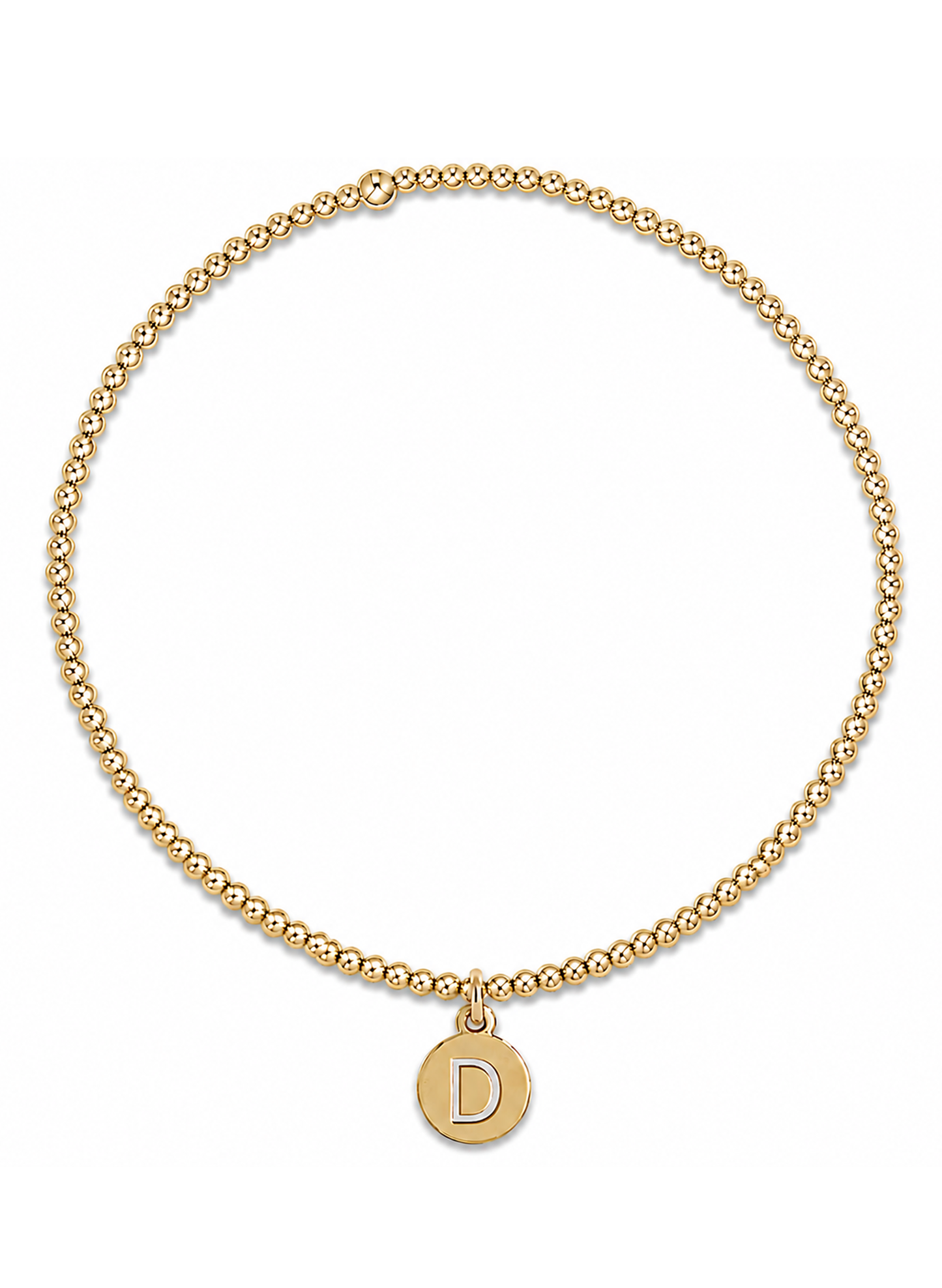 Enewton - Classic Gold 2mm Bead Bracelet - Respect Small Gold Disc - D