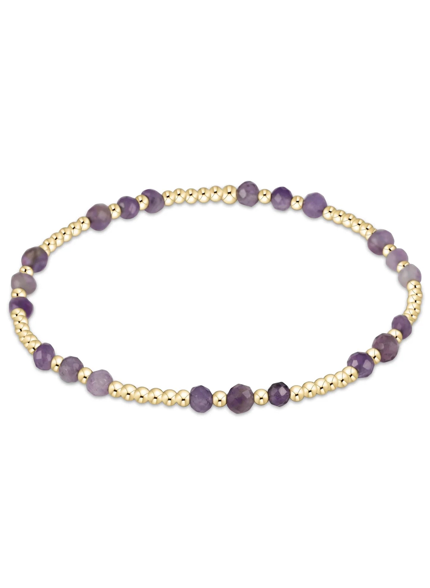 Enewton - Gemstone Gold Joy Pattern 3mm Bead Bracelet - Amethyst