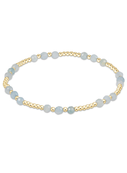 enewton design Enewton - Gemstone Gold Joy Pattern 3mm Bead Bracelet - Aquamarine available at The Good Life Boutique