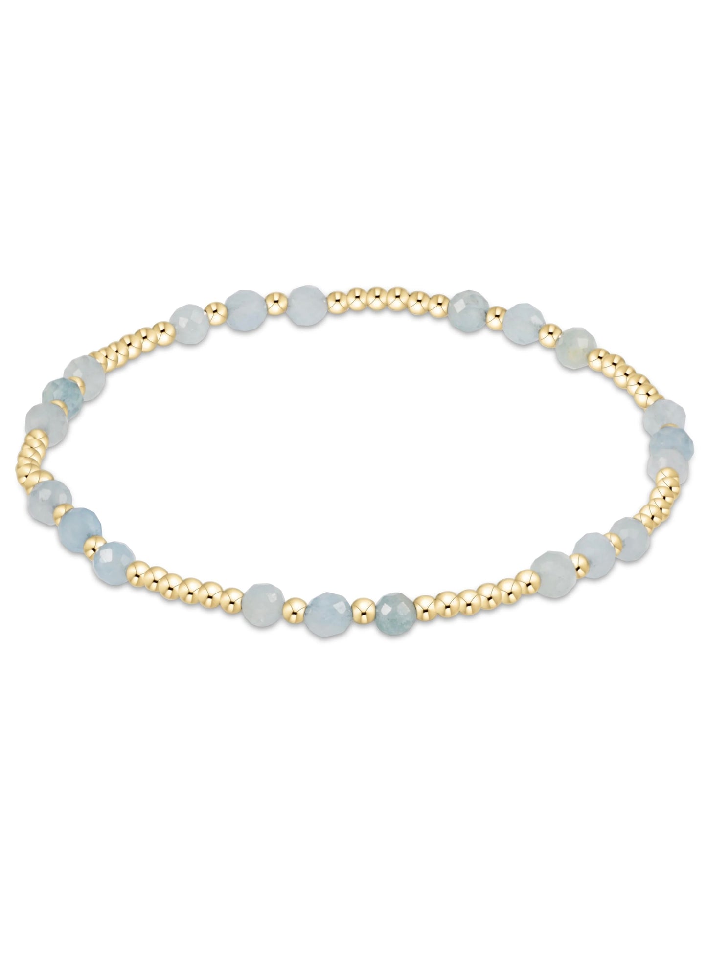 enewton design Enewton - Gemstone Gold Joy Pattern 3mm Bead Bracelet - Aquamarine available at The Good Life Boutique