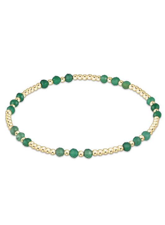 Enewton - Gemstone Gold Joy Pattern 3mm Bead Bracelet - Green Onyx