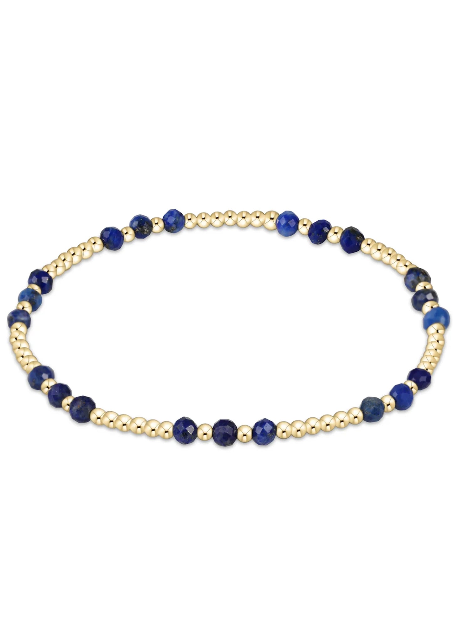 Enewton - Gemstone Gold Joy Pattern 3mm Bead Bracelet - Lapis