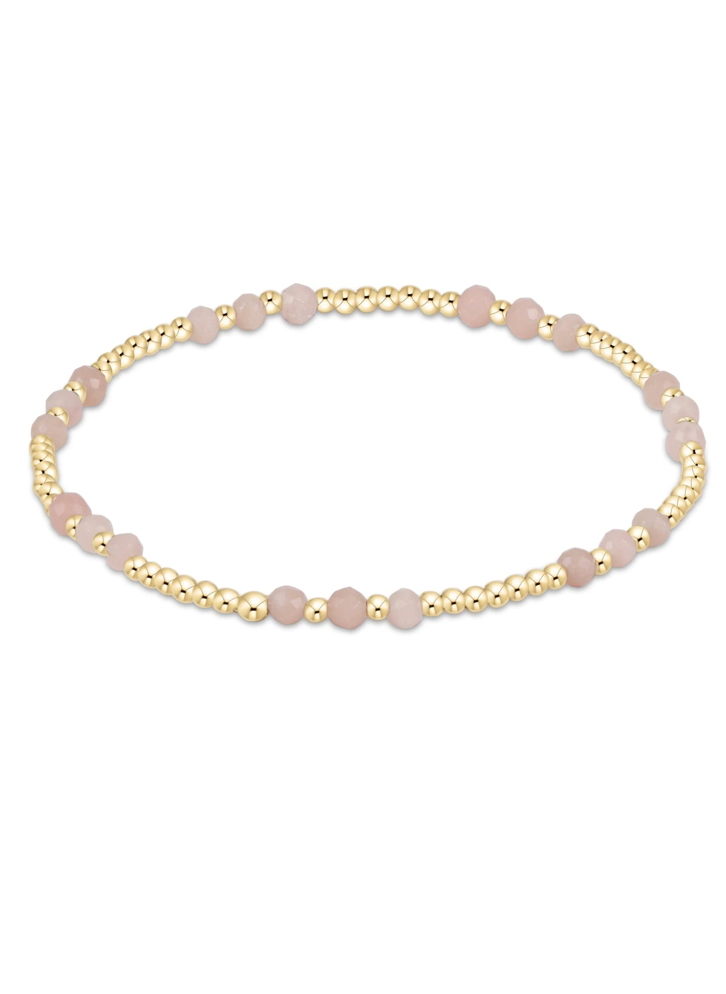 enewton design Enewton - Gemstone Gold Joy Pattern 3mm Bead Bracelet - Pink Opal available at The Good Life Boutique