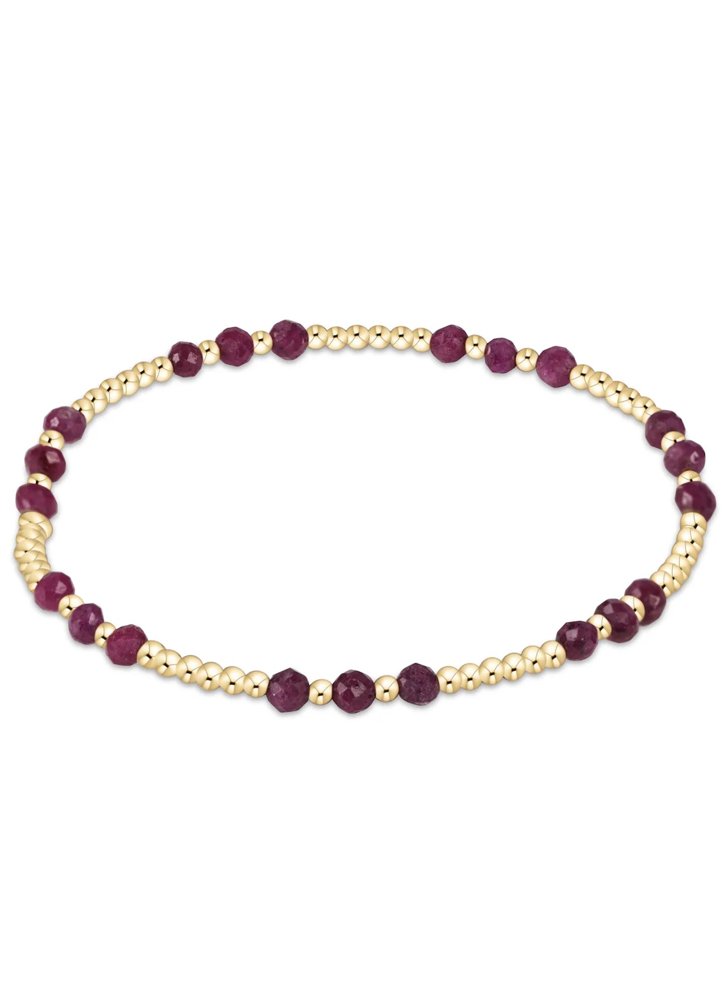 Enewton - Gemstone Gold Joy Pattern 3mm Bead Bracelet - Ruby