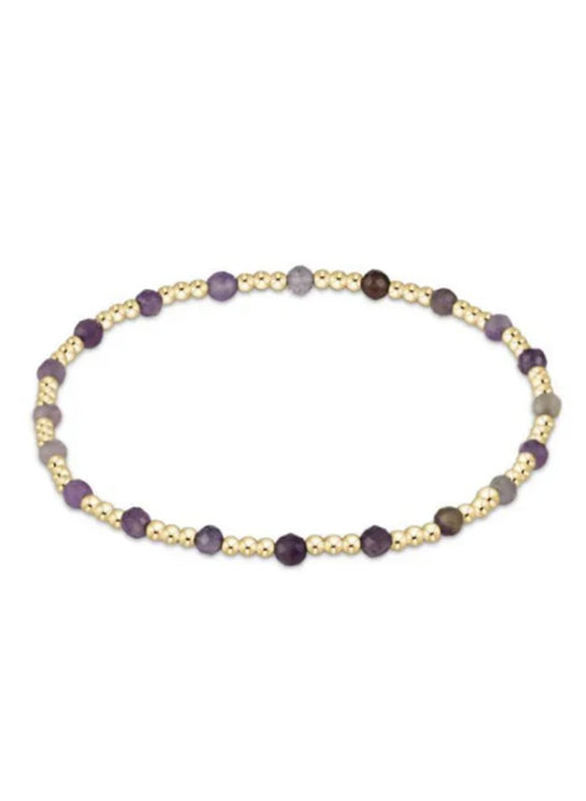Enewton - Gemstone Gold Sincerity Pattern 3mm Bead Bracelet - Amethyst