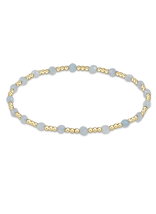 enewton design Enewton - Gemstone Gold Sincerity Pattern 3mm Bead Bracelet - Aquamarine available at The Good Life Boutique