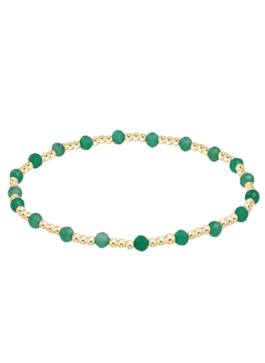 Enewton - Gemstone Gold Sincerity Pattern 3mm Bead Bracelet - Green Onyx