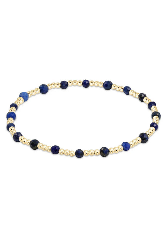 Enewton - Gemstone Gold Sincerity Pattern 3mm Bead Bracelet - Lapis