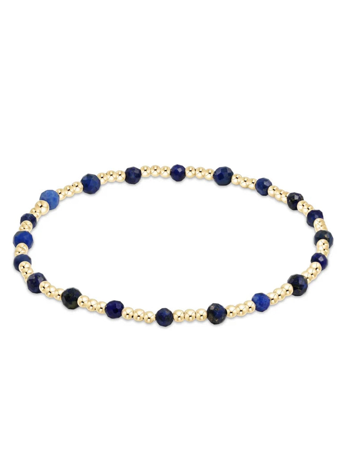 Enewton - Gemstone Gold Sincerity Pattern 3mm Bead Bracelet - Lapis